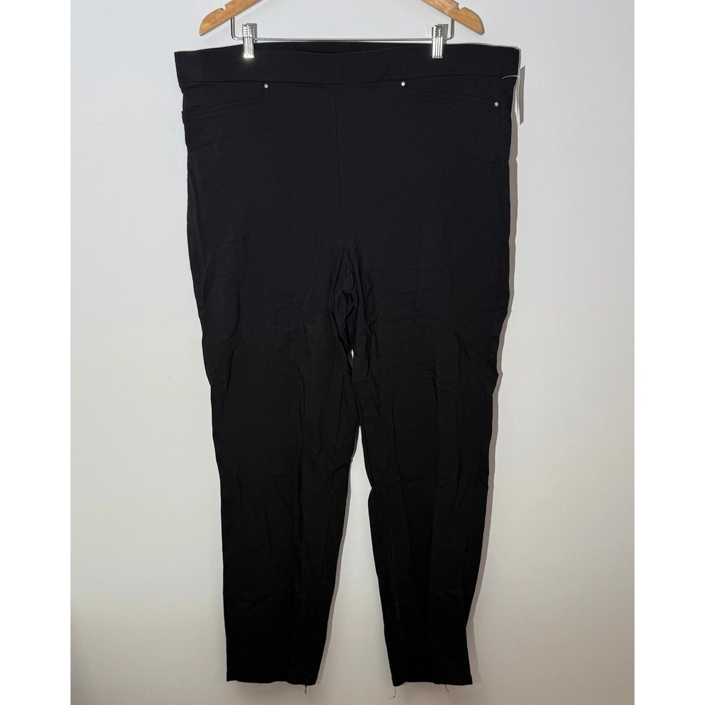 89th + Madison Black Pull-On Stretch Pants Straight Leg Size 3X